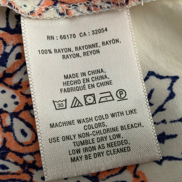 Anthropologie Vanessa Virginia Mahdia Block Print Peasant Pull On Blouse SZ XS - Picture 9 of 13